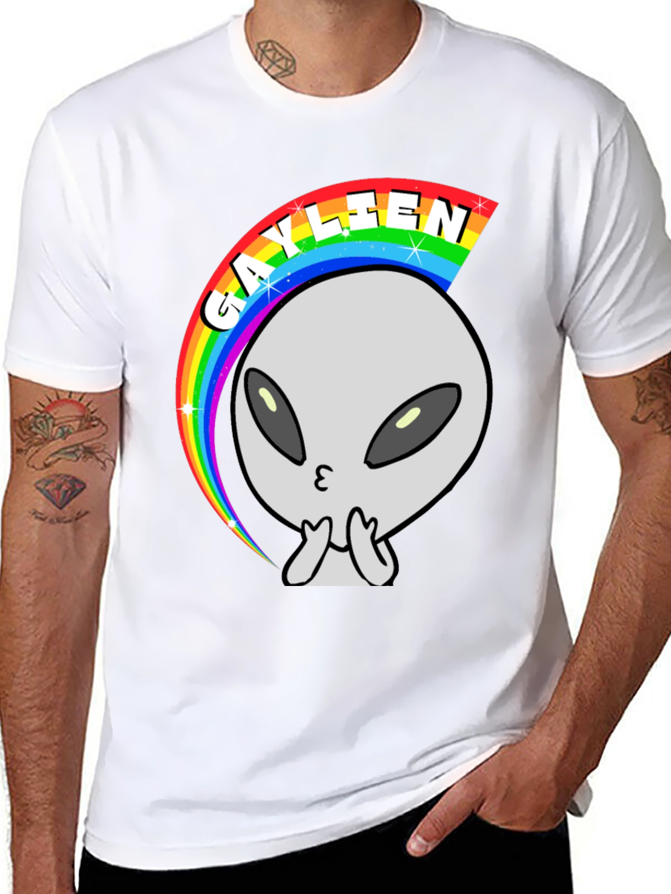 Gaylien Rainbow T-Shirt - Black