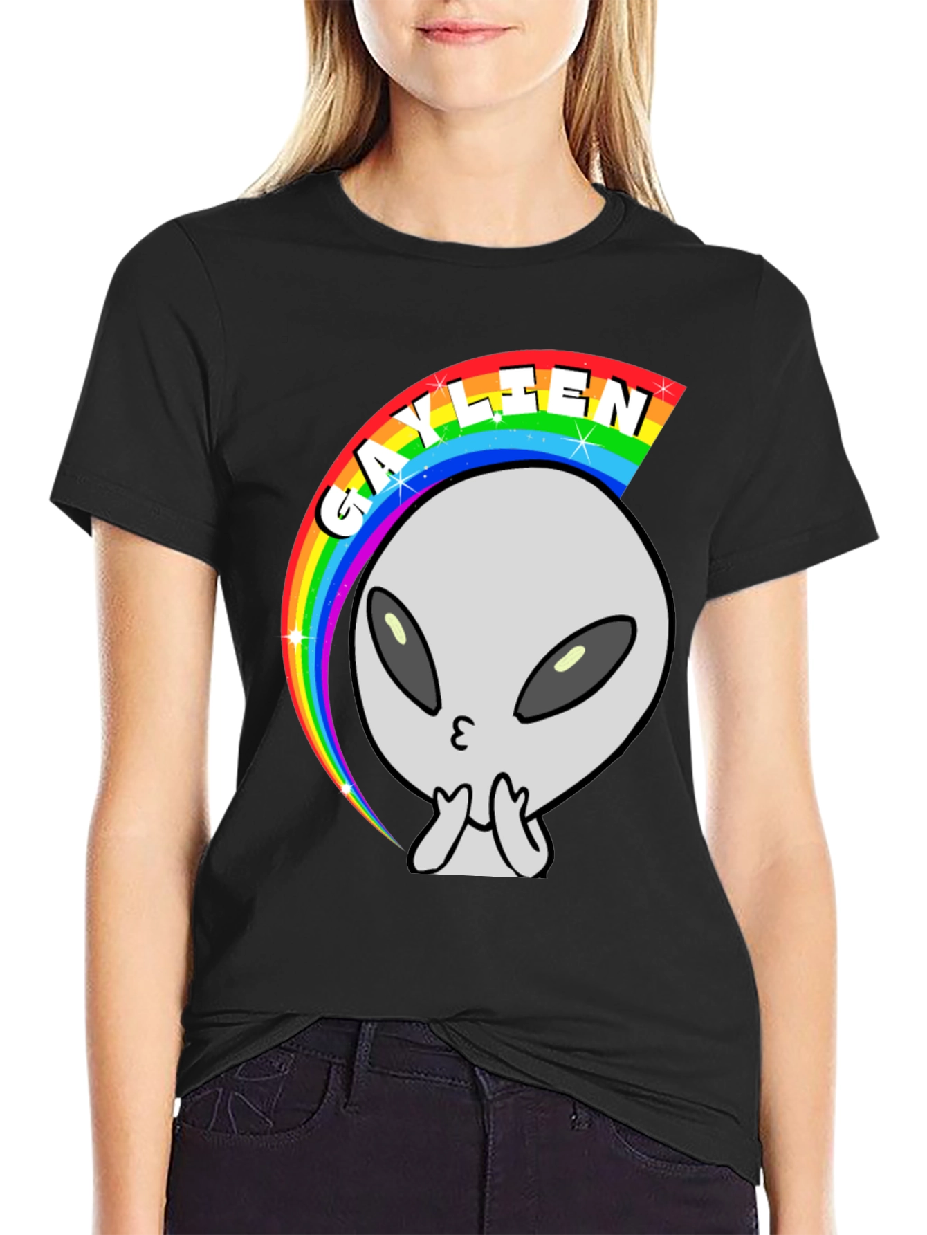 Gaylien Rainbow T-Shirt - Black