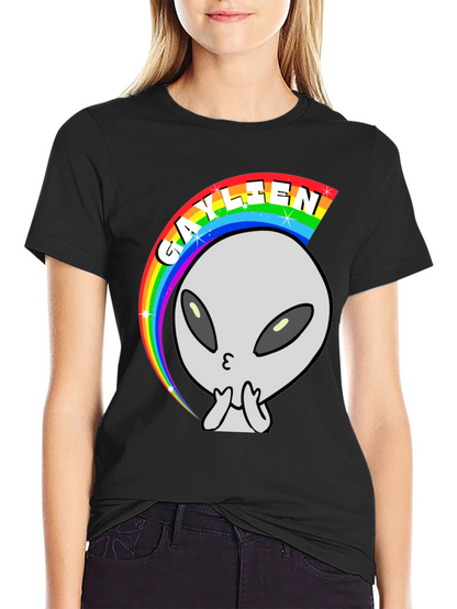 Gaylien Rainbow T-Shirt - Black