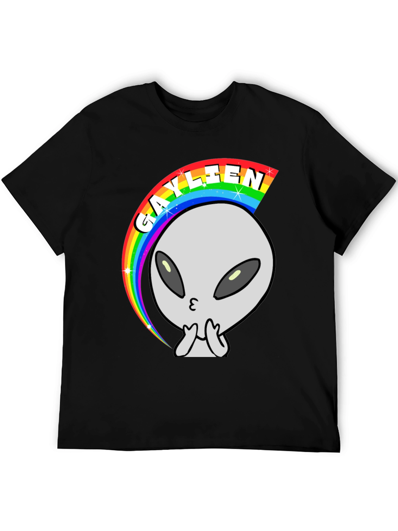 Gaylien Rainbow T-Shirt - Black