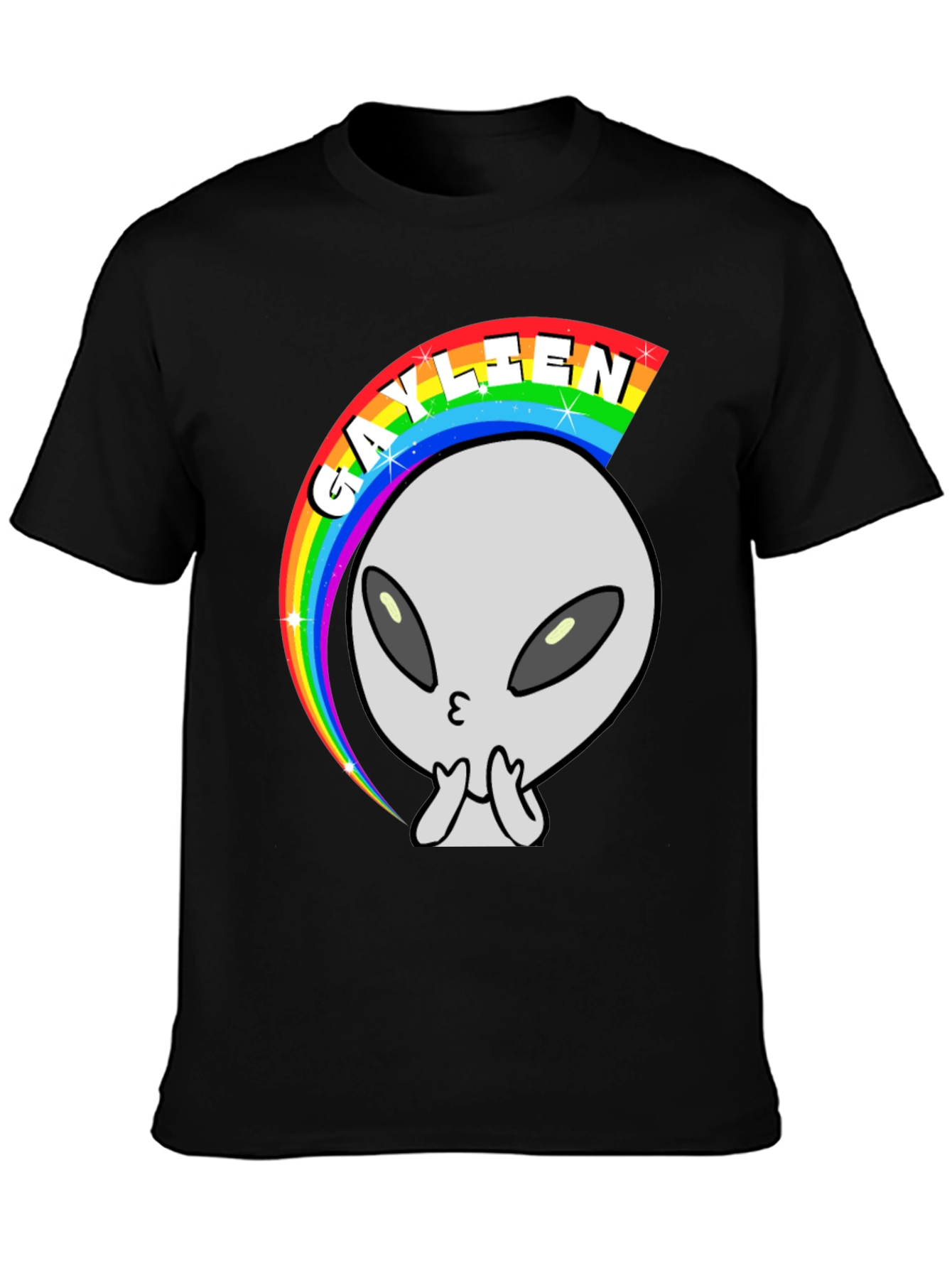 Gaylien Rainbow T-Shirt - Black