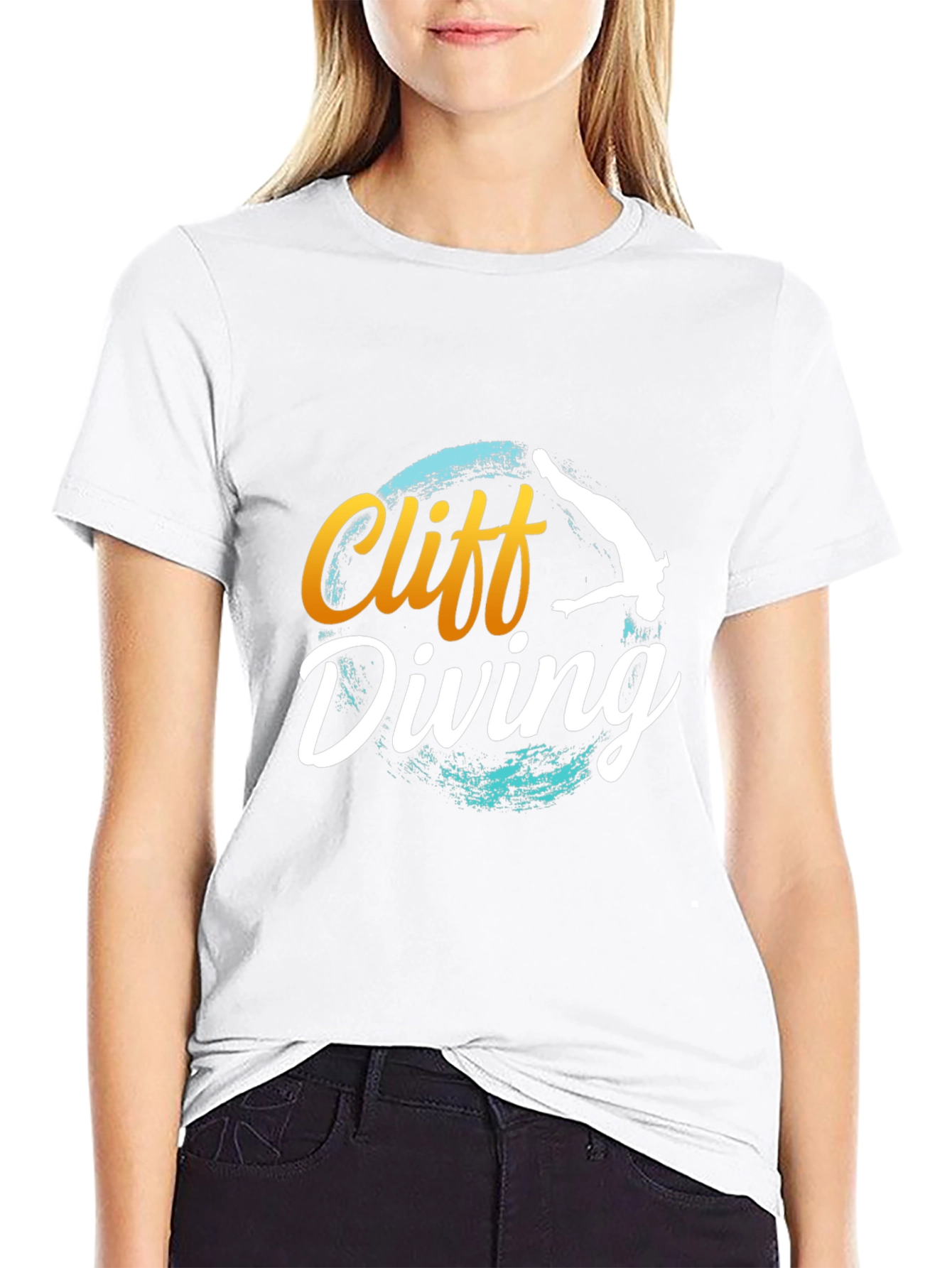 Cliff Diving T-Shirt - Black Graphic Tee