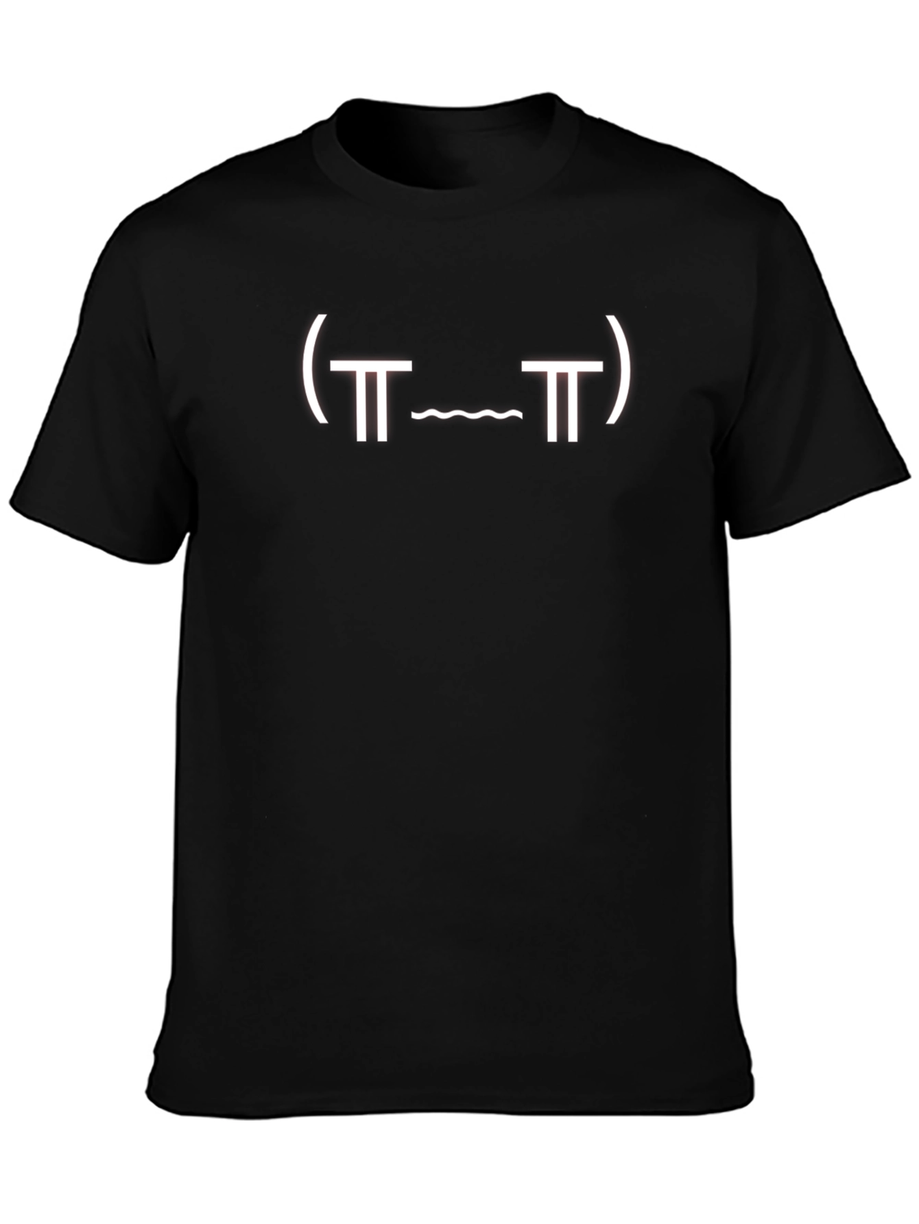 Black T-Shirt with Kawaii Face Design