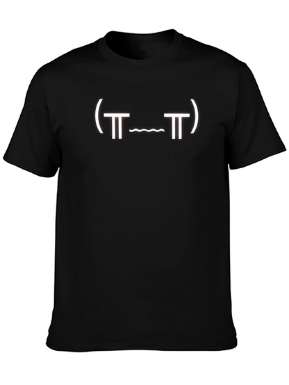 Black T-Shirt with Kawaii Face Design