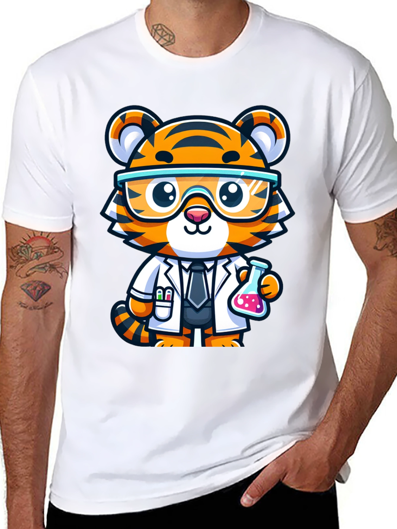 Scientist Tiger Graphic Tee