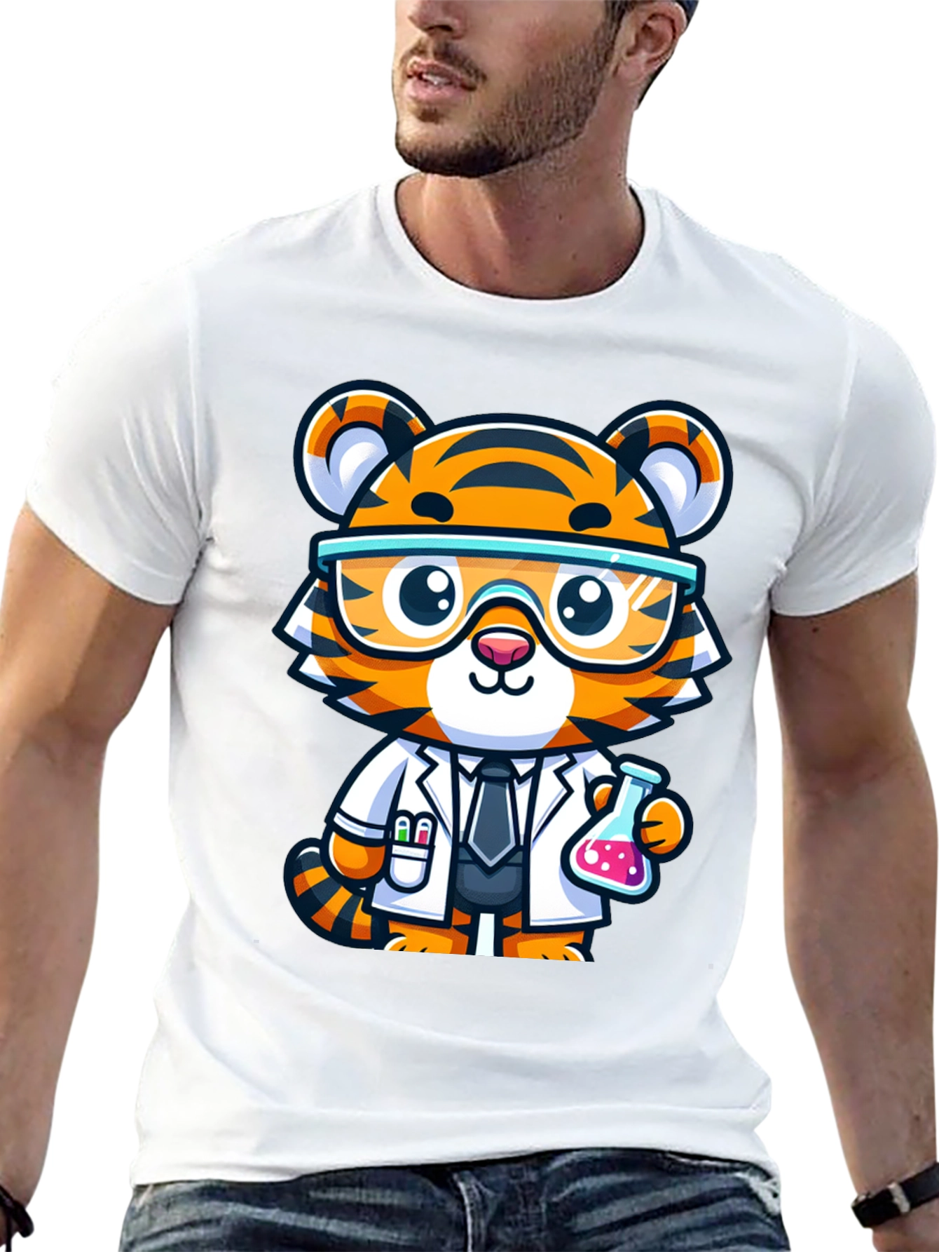 Scientist Tiger Graphic Tee
