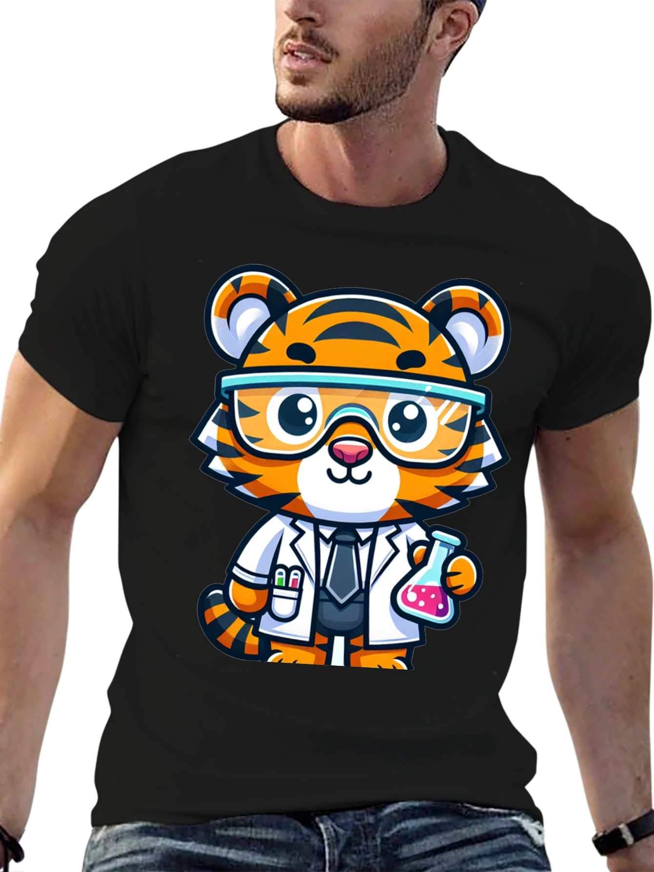 Scientist Tiger Graphic Tee