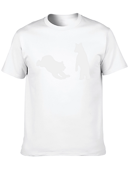 Playful Bear Graphic Tee - Black Cotton Comfort
