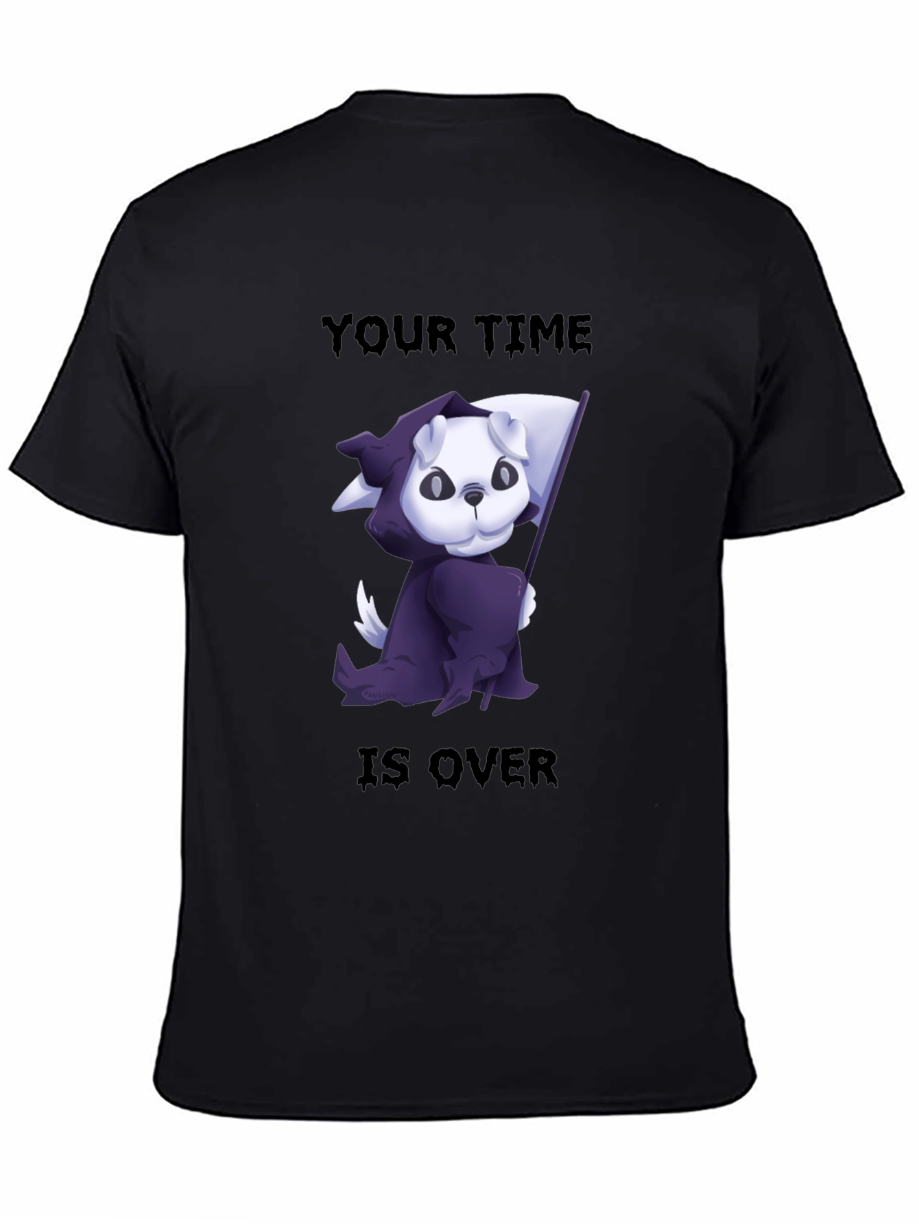 Grim Reaper Dog T-Shirt - Your Time is Over!