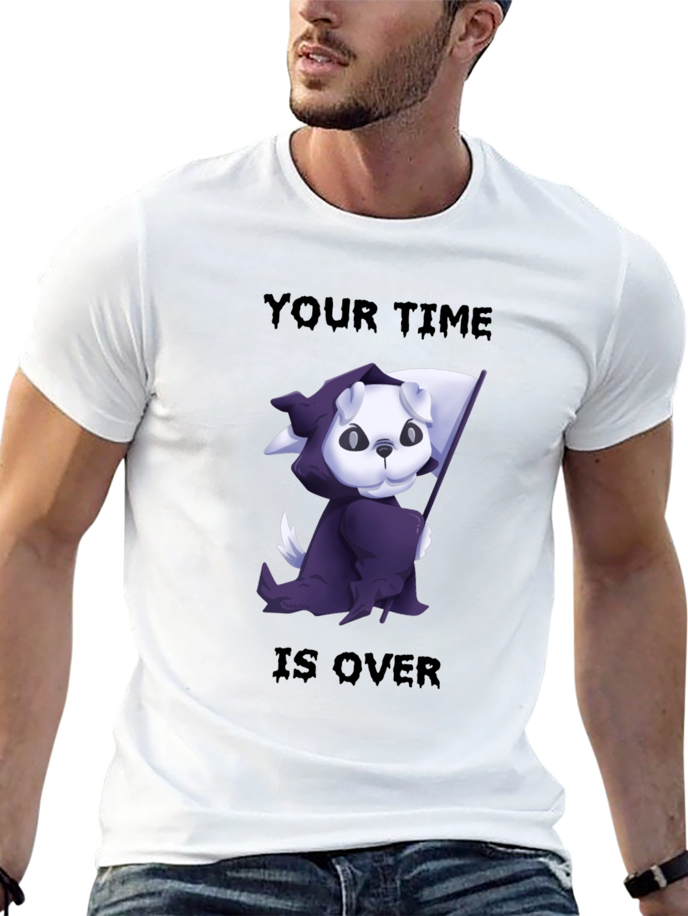 Grim Reaper Dog T-Shirt - Your Time is Over!