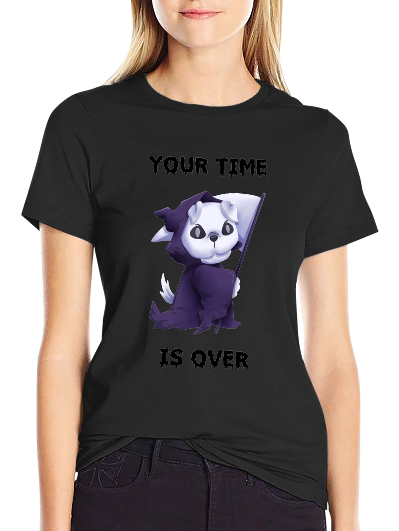 Grim Reaper Dog T-Shirt - Your Time is Over!