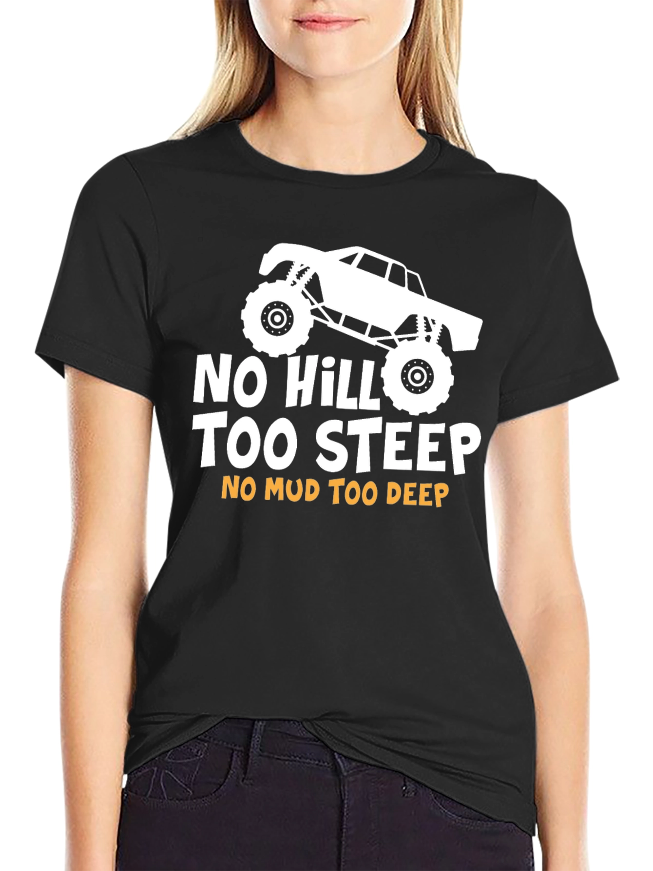 No Hill Too Steep Black Graphic Tee