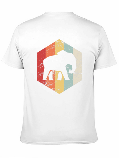 Retro Elephant Graphic Tee - Black