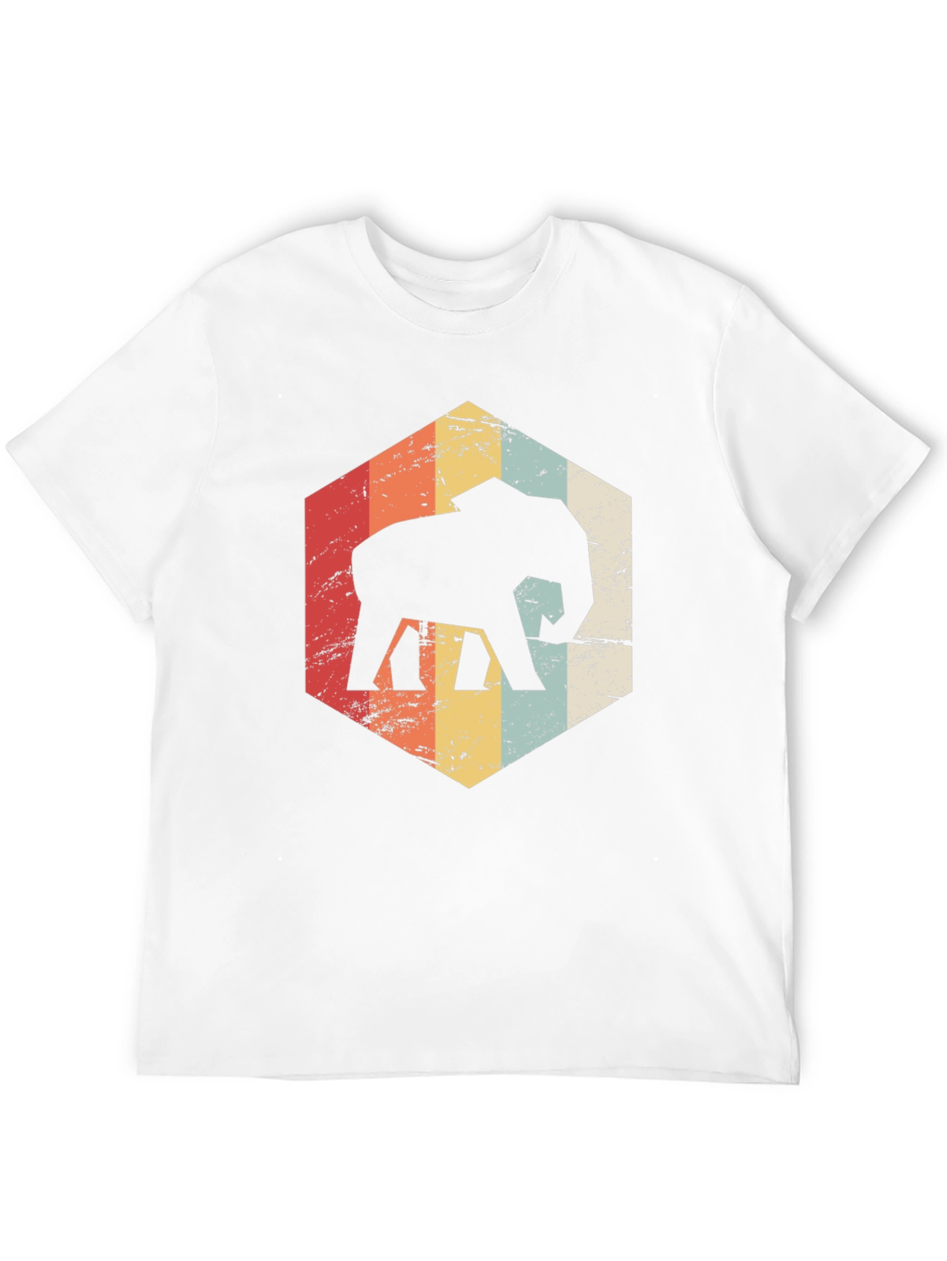 Retro Elephant Graphic Tee - Black