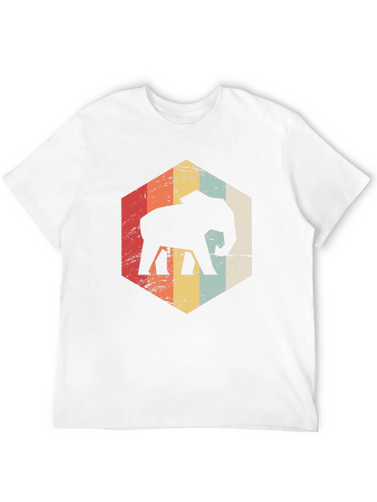 Retro Elephant Graphic Tee - Black