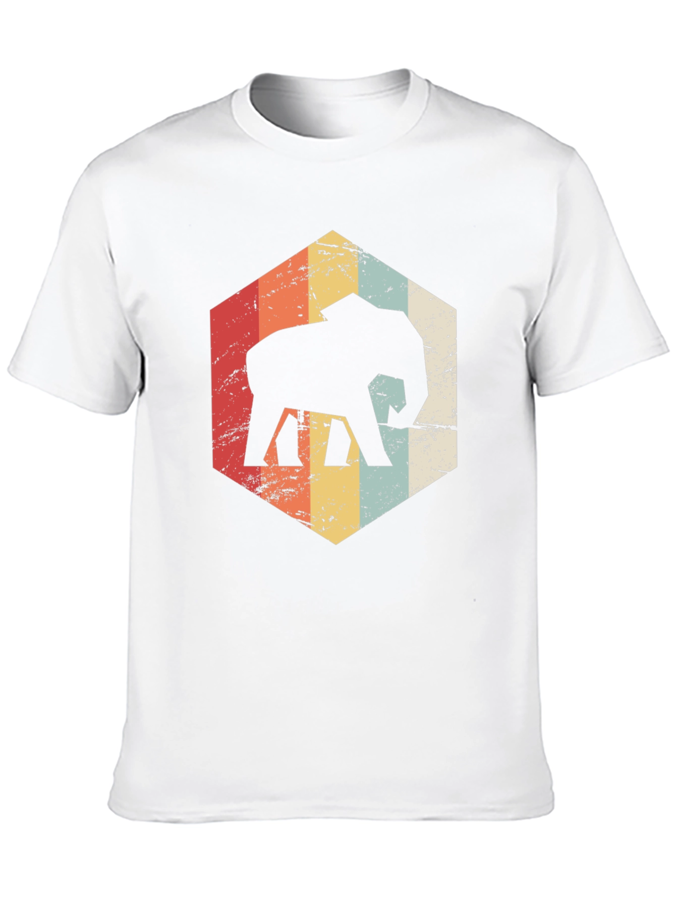 Retro Elephant Graphic Tee - Black