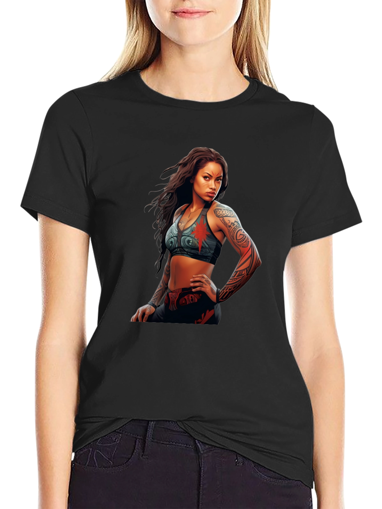 Graphic Tee: Tattooed Warrior Woman