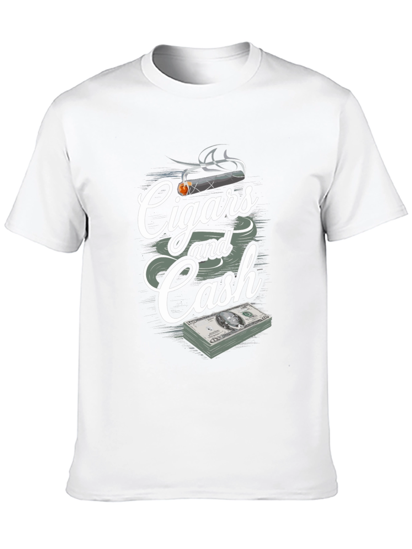 Cigars and Cash Graphic Print T-Shirt