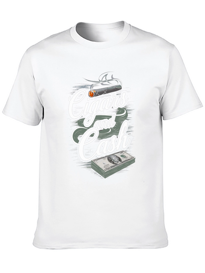 Cigars and Cash Graphic Print T-Shirt