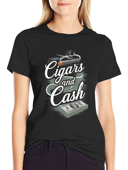 Cigars and Cash Graphic Print T-Shirt