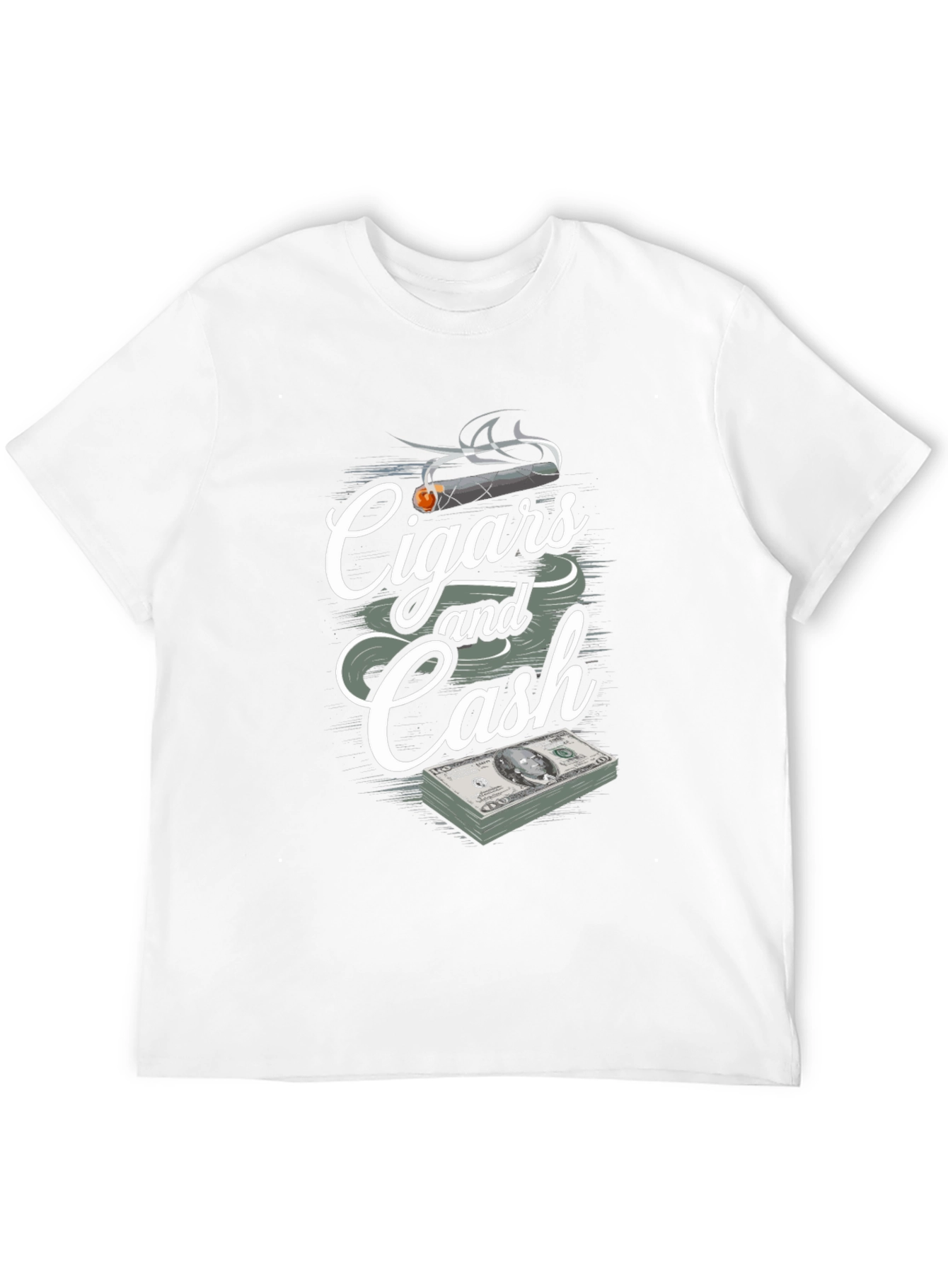 Cigars and Cash Graphic Print T-Shirt