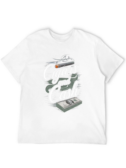 Cigars and Cash Graphic Print T-Shirt