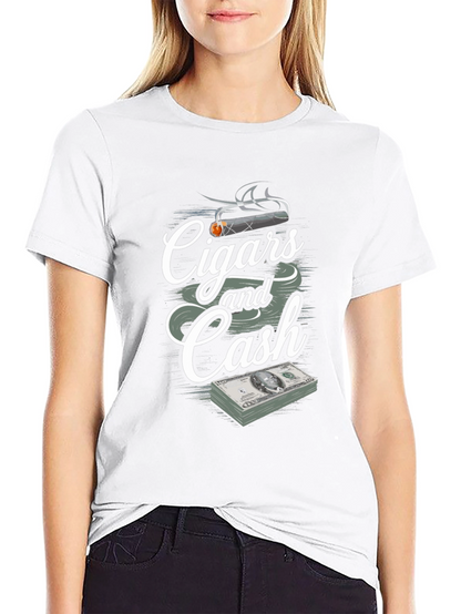 Cigars and Cash Graphic Print T-Shirt