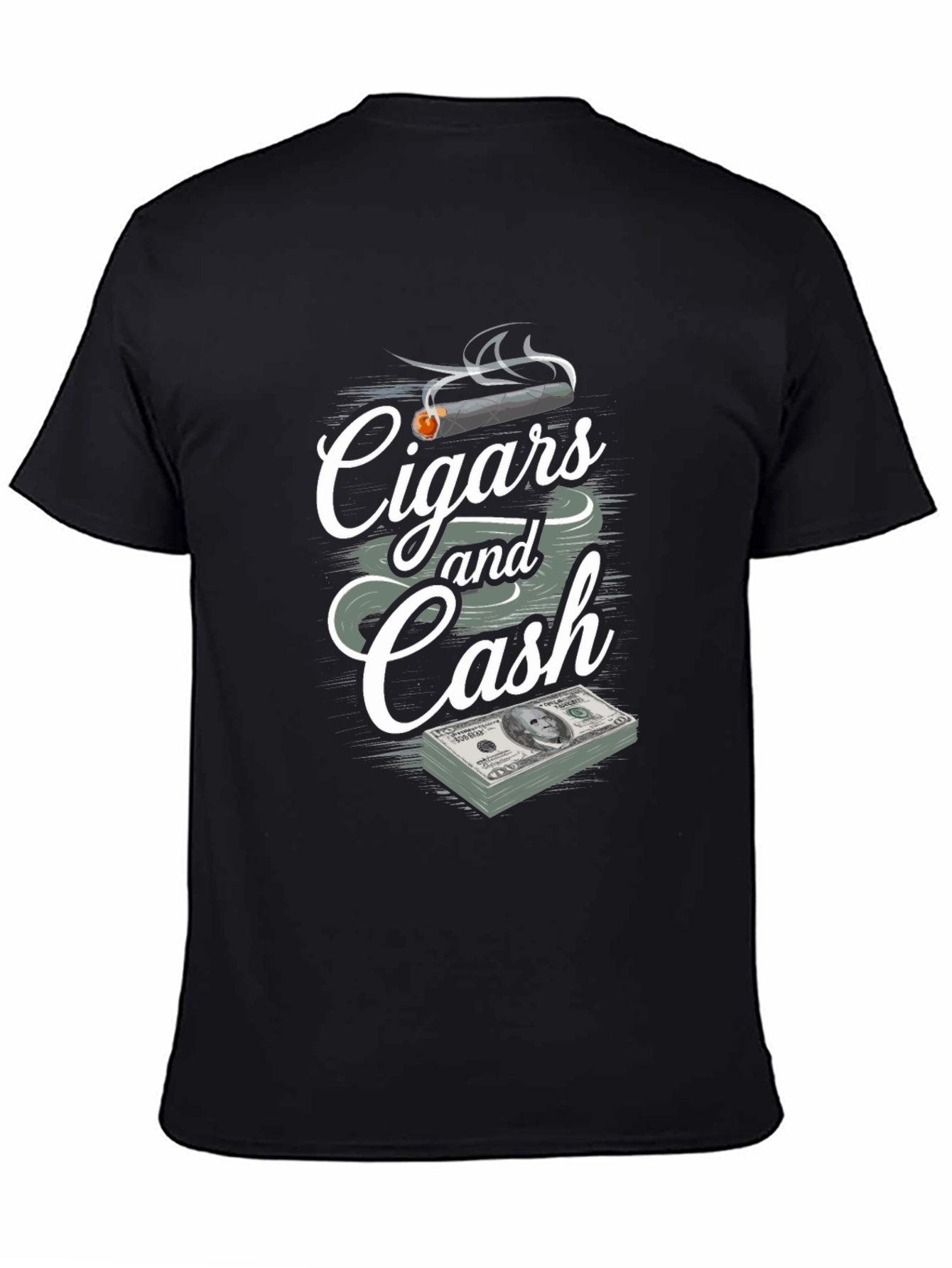 Cigars and Cash Graphic Print T-Shirt
