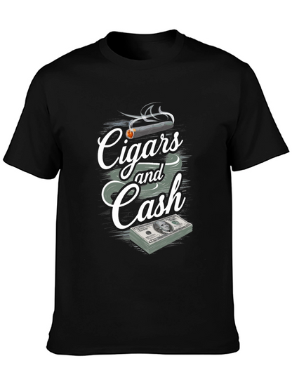 Cigars and Cash Graphic Print T-Shirt