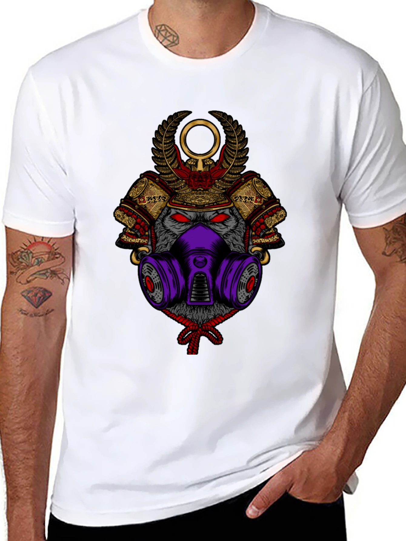 Samurai Wolf Graphic Tee - Unique Style