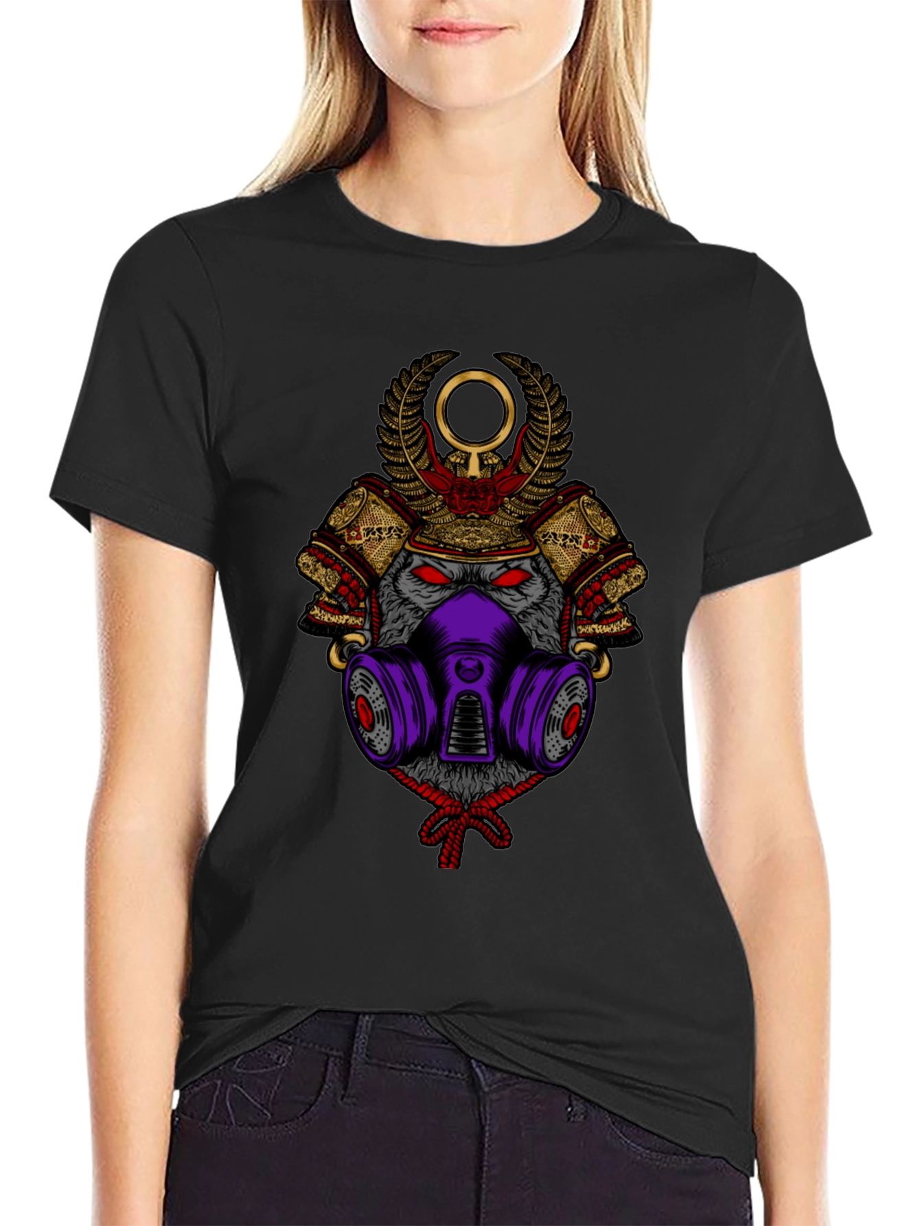 Samurai Wolf Graphic Tee - Unique Style