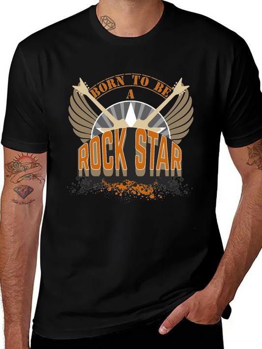 Born to be a Rock Star Black Graphic Tee