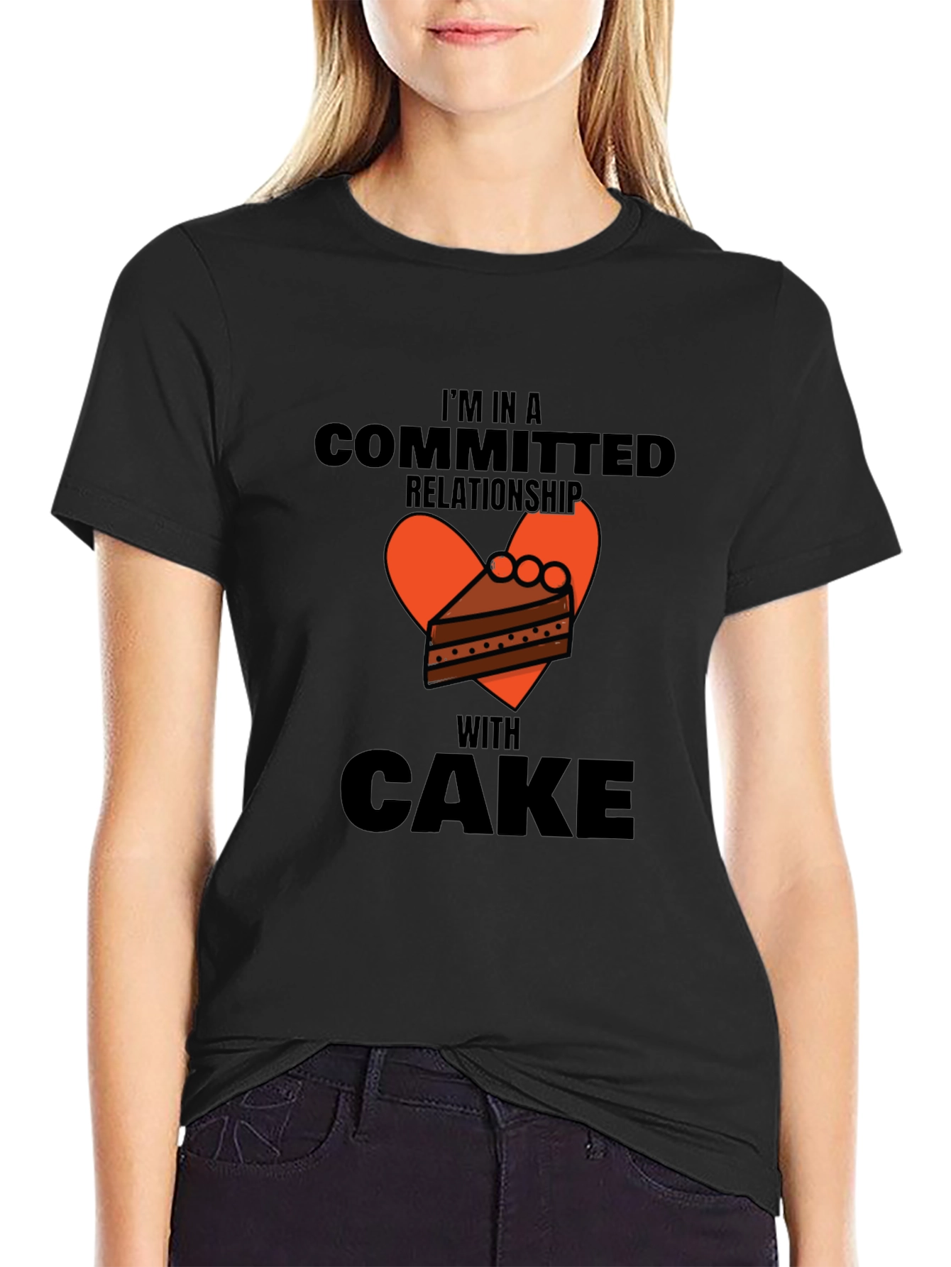 Committed to Cake Graphic Tee -  Novelty T-Shirt