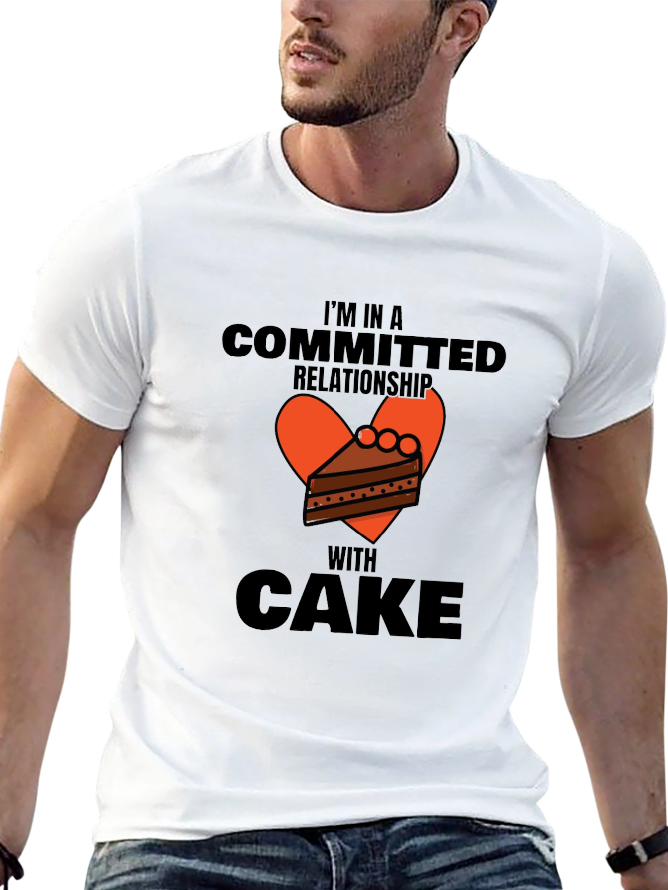 Committed to Cake Graphic Tee -  Novelty T-Shirt