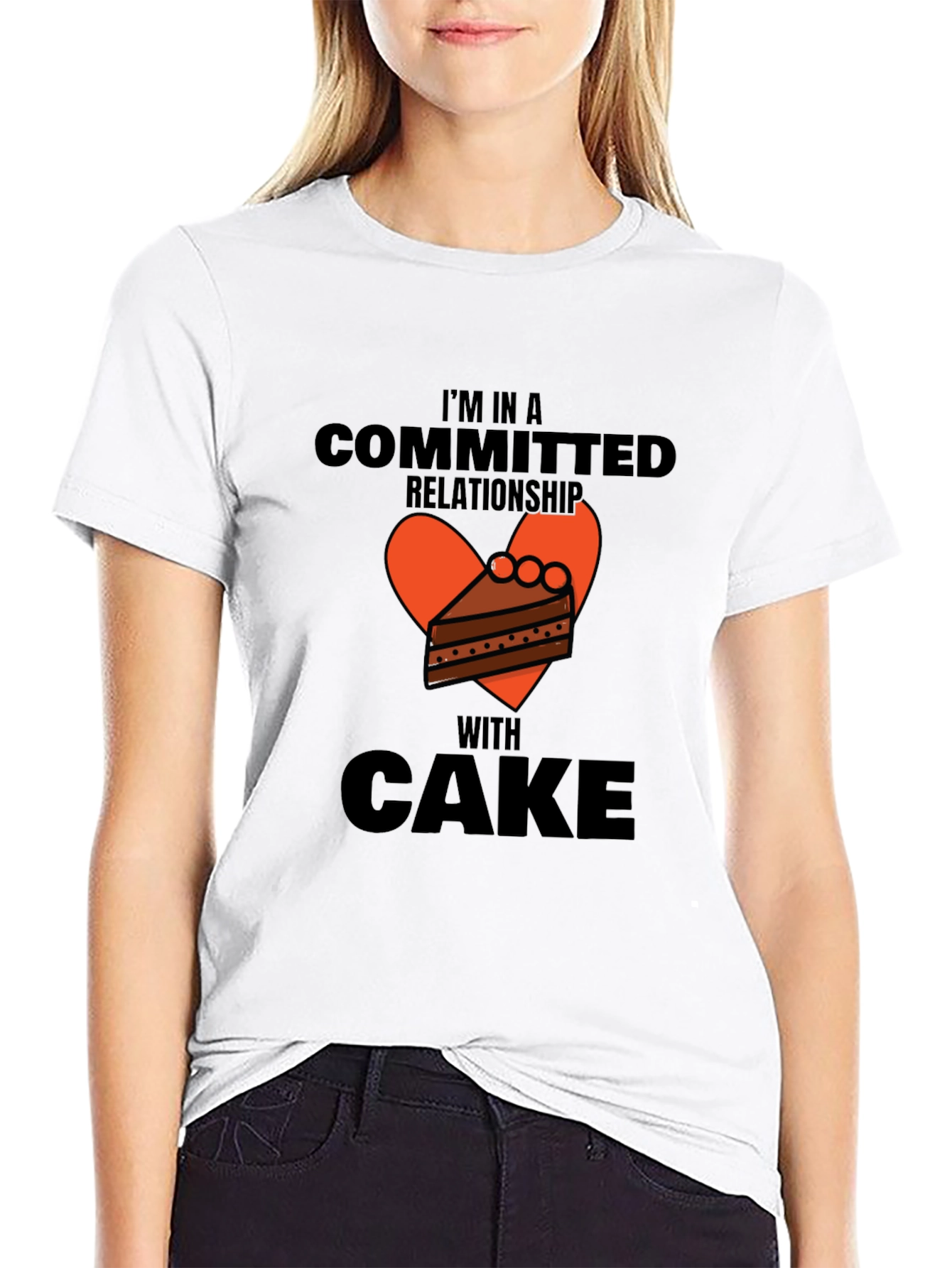 Committed to Cake Graphic Tee -  Novelty T-Shirt