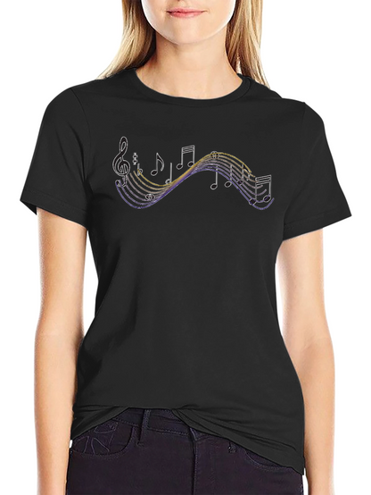Music Note Graphic Black T-Shirt