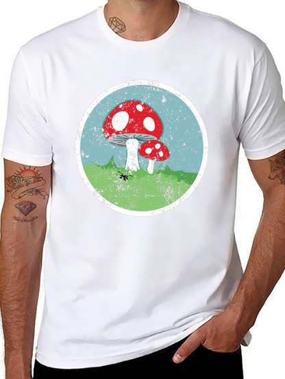 Mushroom Circle Graphic Tee - Black