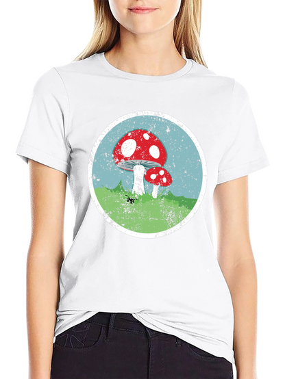 Mushroom Circle Graphic Tee - Black