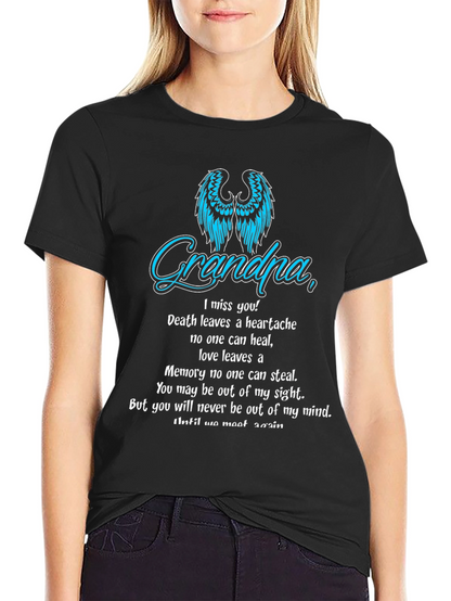 Memorial Grandpa T-Shirt: Angel Wings & Heartfelt Message