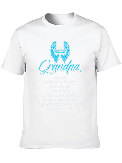 Memorial Grandpa T-Shirt: Angel Wings & Heartfelt Message