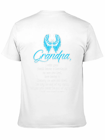 Memorial Grandpa T-Shirt: Angel Wings & Heartfelt Message