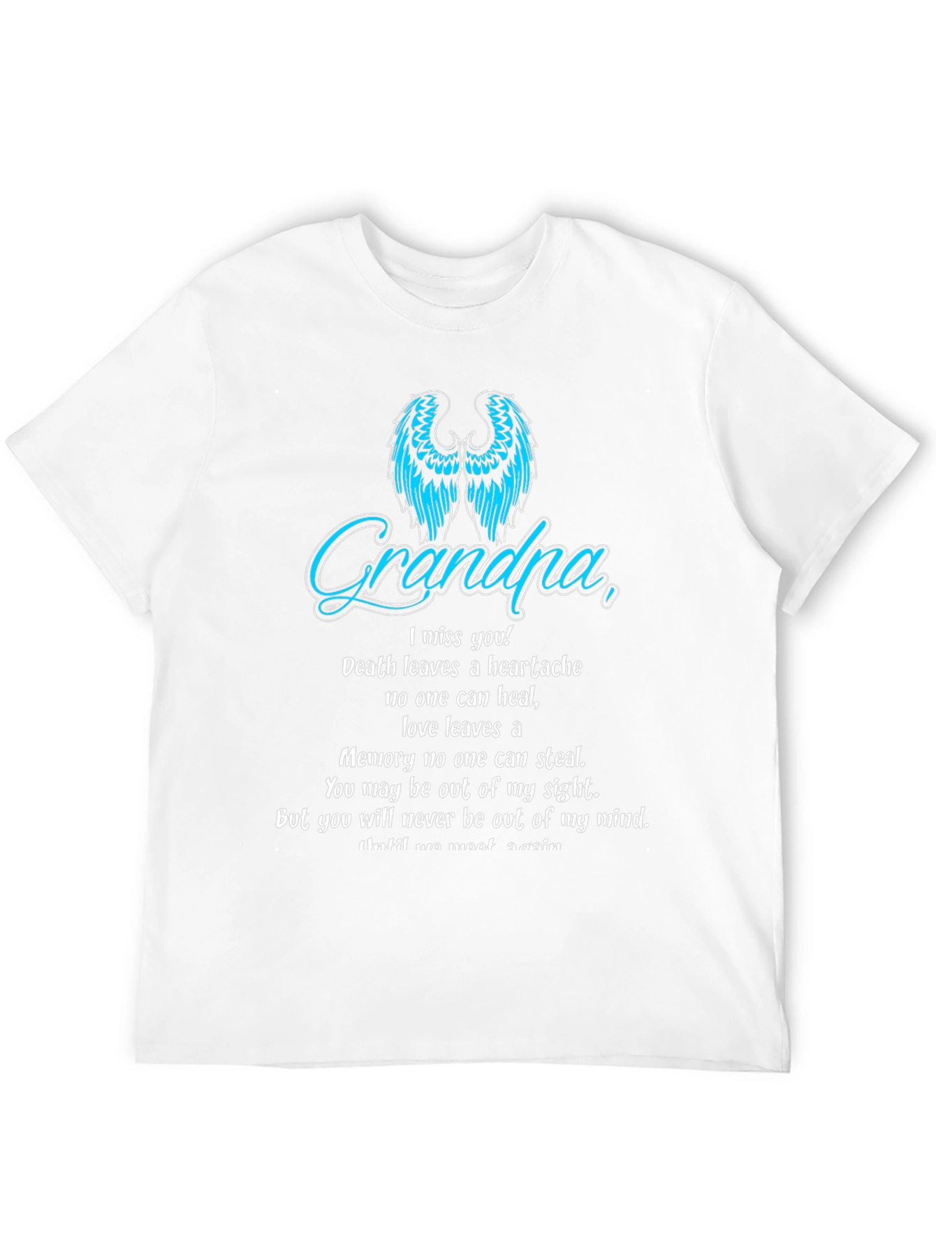 Memorial Grandpa T-Shirt: Angel Wings & Heartfelt Message