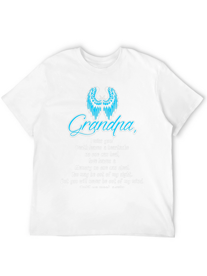 Memorial Grandpa T-Shirt: Angel Wings & Heartfelt Message