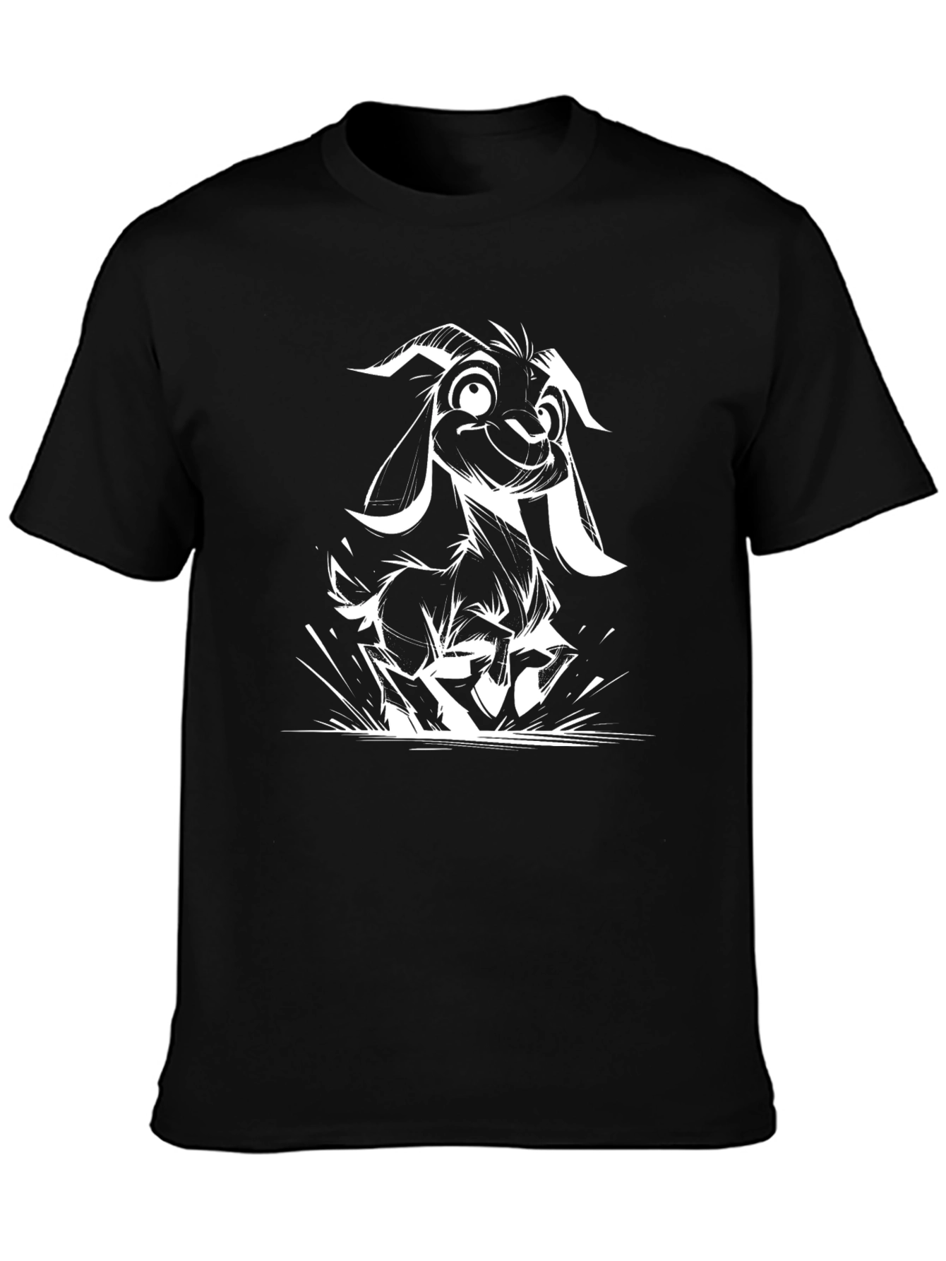 Black Goat Graphic Tee - Funny Animal Design