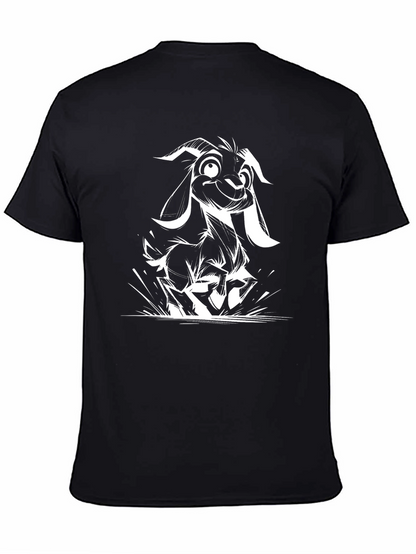 Black Goat Graphic Tee - Funny Animal Design