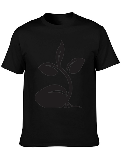 Black T-Shirt with Sprout Design