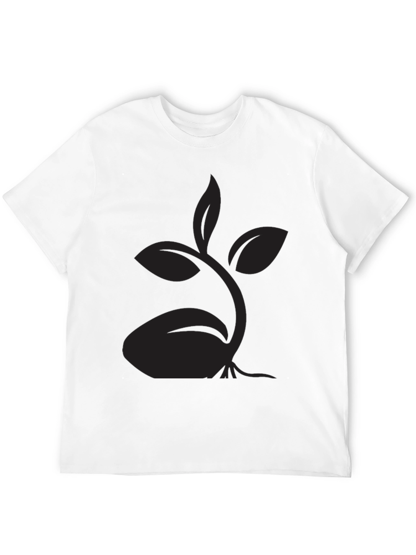 Black T-Shirt with Sprout Design