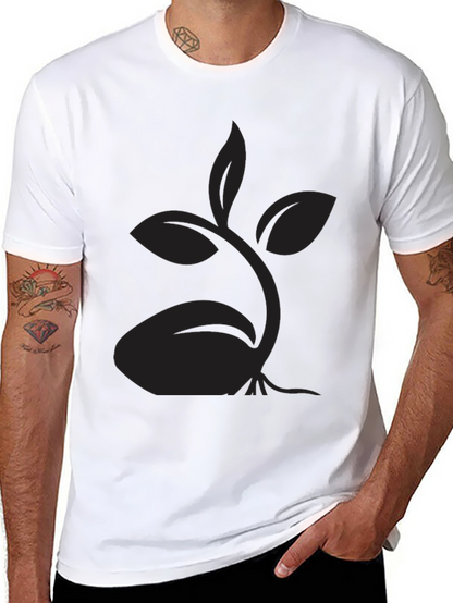 Black T-Shirt with Sprout Design