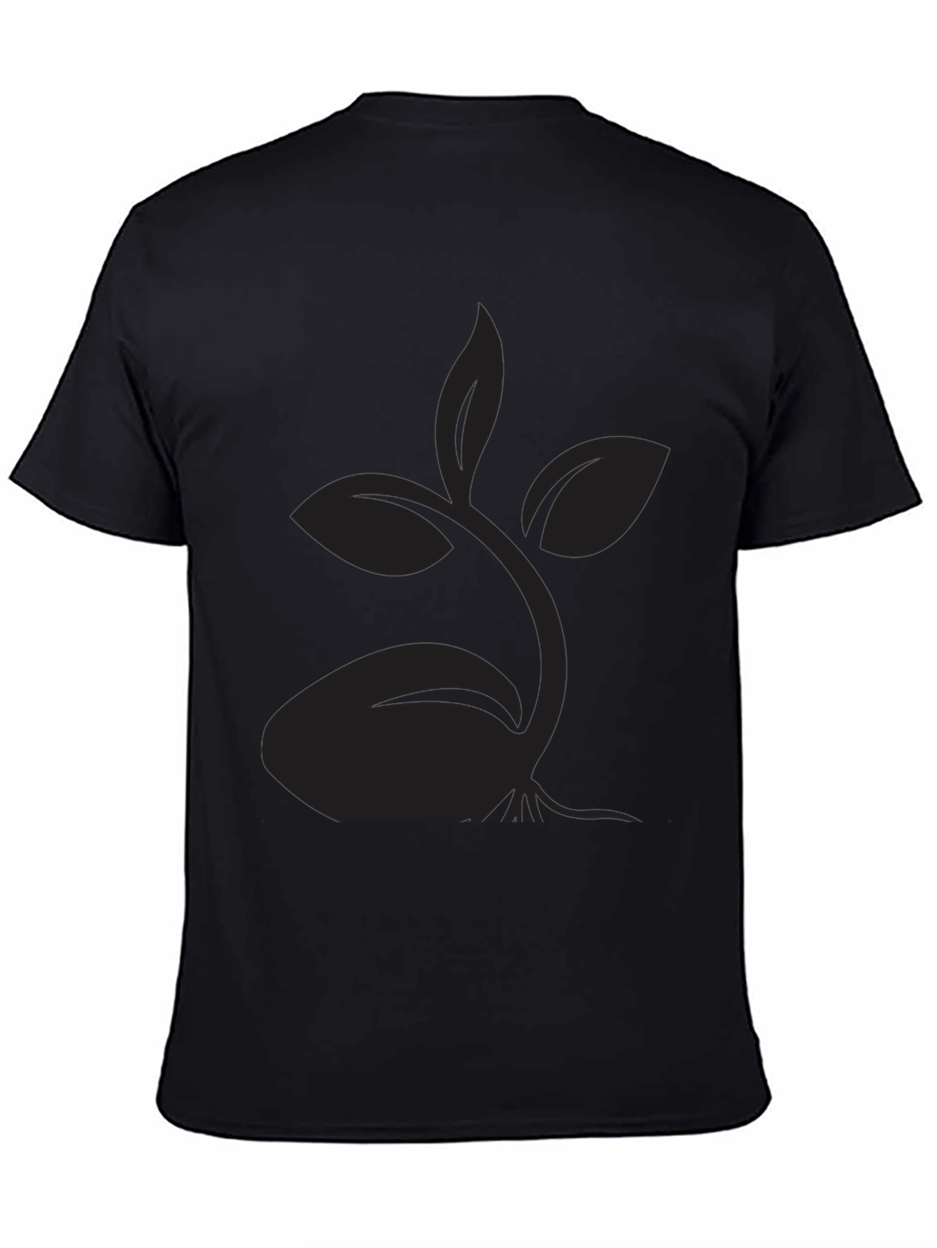 Black T-Shirt with Sprout Design