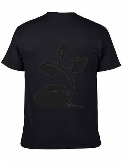 Black T-Shirt with Sprout Design